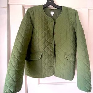 J. Crew Women's Green Quilted Jacket